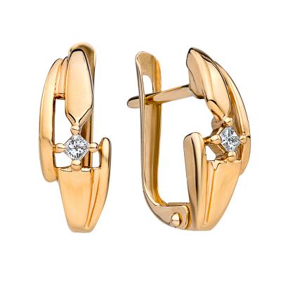 Серьги с драг. камн. красное золото 30103418